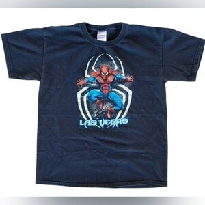 Vtg 2000s Spider-Man Las Vegas Gildan Heavy Cotton Youth T-Shirt Size (L)